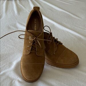 Cole Haan Women's Suede Chukka Boots in Chestnut Brown